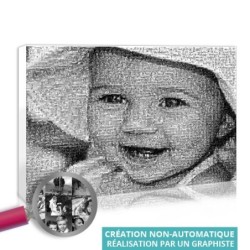 Tableau photo mosaïque Noir et Blanc personnalisé avec vos images