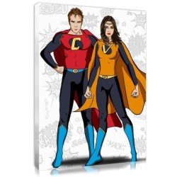Un tableau pop art comics pour un cadeau couple original