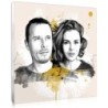 Tableau toile esquisse couple