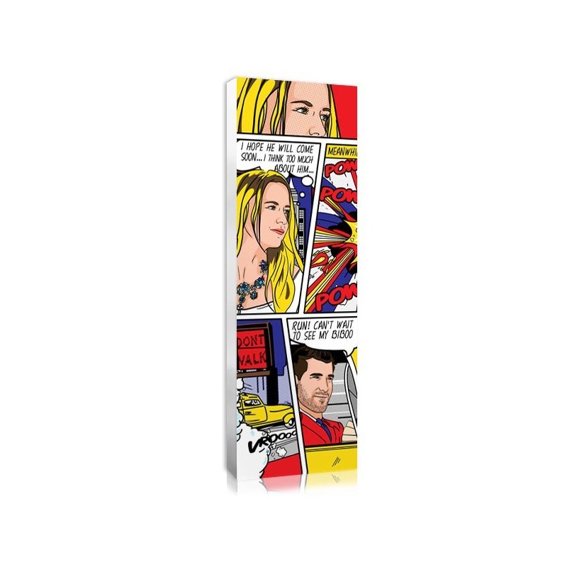 Cadeau personnalisable pour couple : tableau Lichtenstein vertical