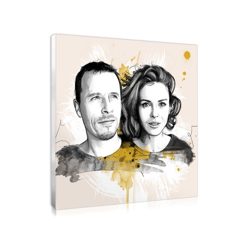 Personalised wedding anniversary gift : the sketch portrait