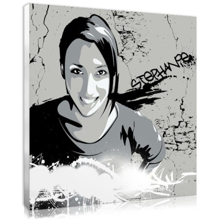 Graffiti text portrait for child's room