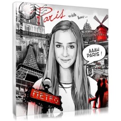 Personalised comic book portrait with Paris decor