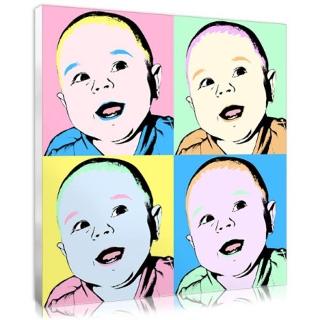 un tableau bébé personnalisé en style pop art pour décorer une chambre