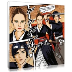Cadeau pour couple - portrait manga samouraï