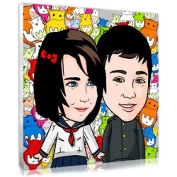 Personalised kawaii couple portrait