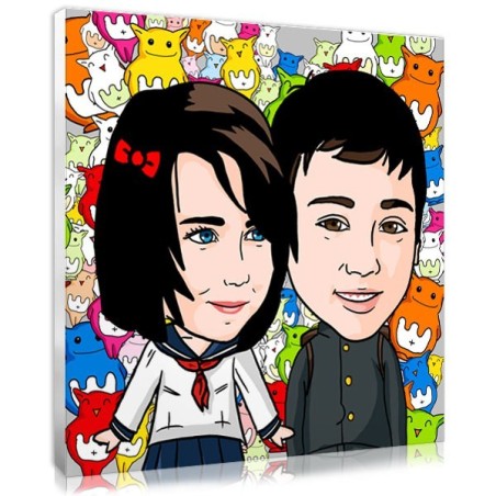 Personalised kawaii couple portrait