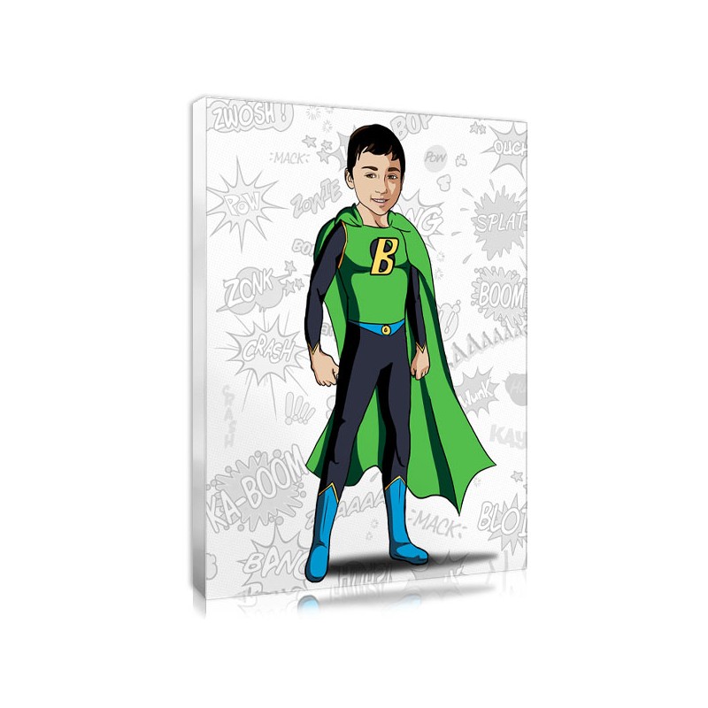 Superhero gift for kids - Personalised superhero portrait