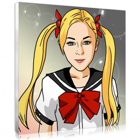 Portrait manga personnalisé style écolière