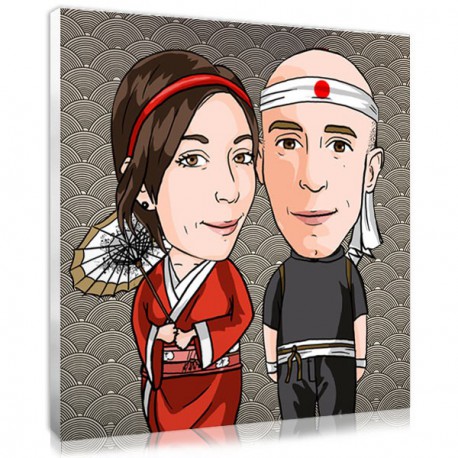 Personalized wedding gift for couple : the kawaii portrait