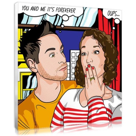Quoi offrir pour un mariage ? Le tableau pop art personnalise Lichtenstein