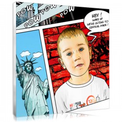 Comic Strip portrait - New York - Square