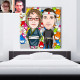 Personalised lover's kawaii picture perfect for couple bedroom decoration