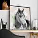 Drawing style animal portrait, an elegant horse photo frame