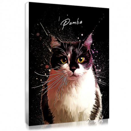 tableau chat personnalisé style peinture avec votre photo
