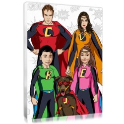 Cadeau de Noël pour la famille : le portrait comics super-héros