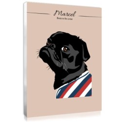 Cadre personnalisé animaux : photo de chien illustré