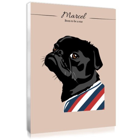 Cadre personnalisé animaux : photo de chien illustré