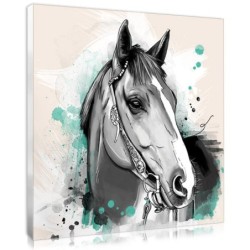 Portrait animal style dessin, un cadre photo de cheval élégant