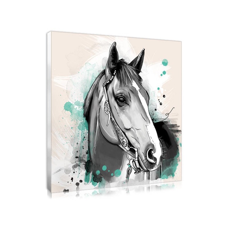 Drawing style animal portrait, an elegant horse photo frame