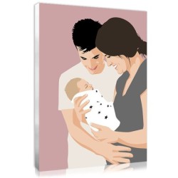 Votre photo de famille en dessin moderne et coloré