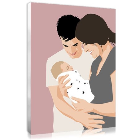 Votre photo de famille en dessin moderne et coloré