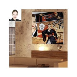 Votre photo en style manga guerrière - Tableau samouraï personnalisé