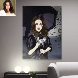 Gothic lolita portrait made from your photo - Surprising wall decor