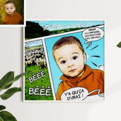 Custom comic portrait for a unique countryside decoration