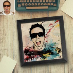 Your stencil graffiti portrait printed on canvas - Votreportrait.fr