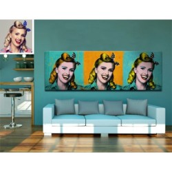 Vintage pop art painting - Personalised portrait for decoration wall