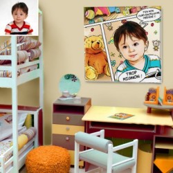 Portrait BD avec le visage de bébé pour la décoration de chambre