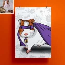 A personalised portrait of your pet as a superhero !