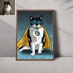 A personalised portrait of your pet as a superhero !