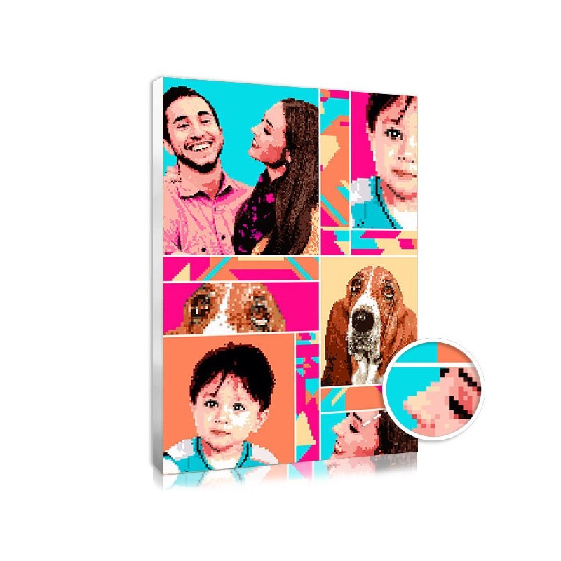 Buy a pixel family portrait for a special geek decoration !