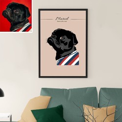 Cadre personnalisé de vos animaux version illustration