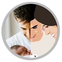 Votre famille en dessin moderne et coloré – Cadeau original