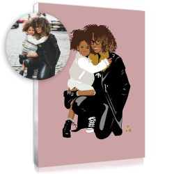 Votre famille en dessin moderne et coloré – Cadeau original