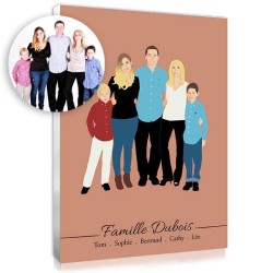 Votre famille en dessin moderne et coloré – Cadeau original