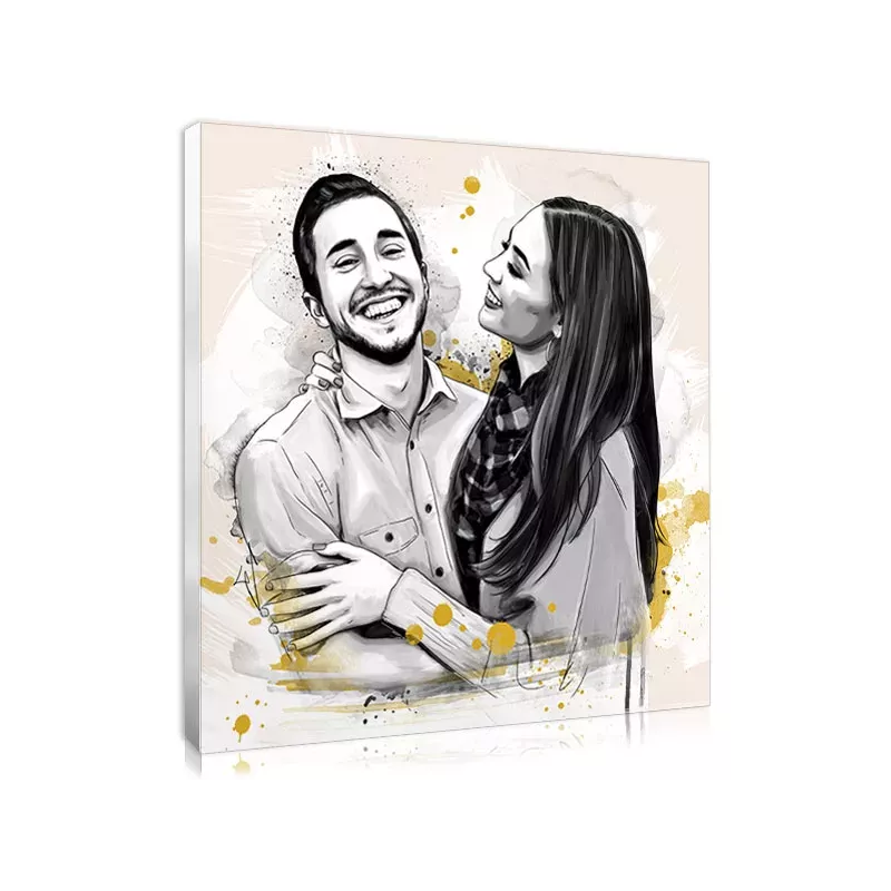 Valentine's day present for lovers : a sketch of their couple