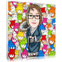 customised geisha portrait with kawaii style