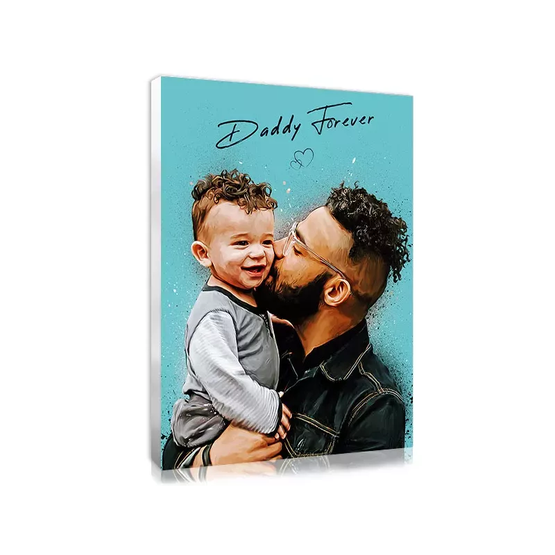 Personalised family Christmas gift - Photo in modern painting style