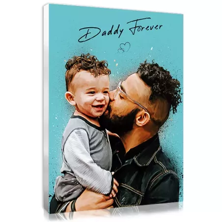 Cadeau de Noël famille personnalisé - Photo en style peinture moderne