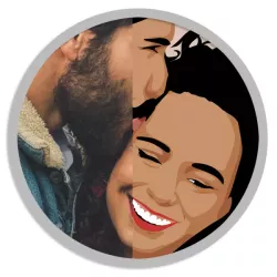 Idée cadeau de Noël pour couple - photo personnalisée en dessin