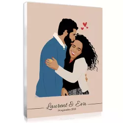 Idée cadeau de couple à Noël : un portrait minimaliste d'après photo
