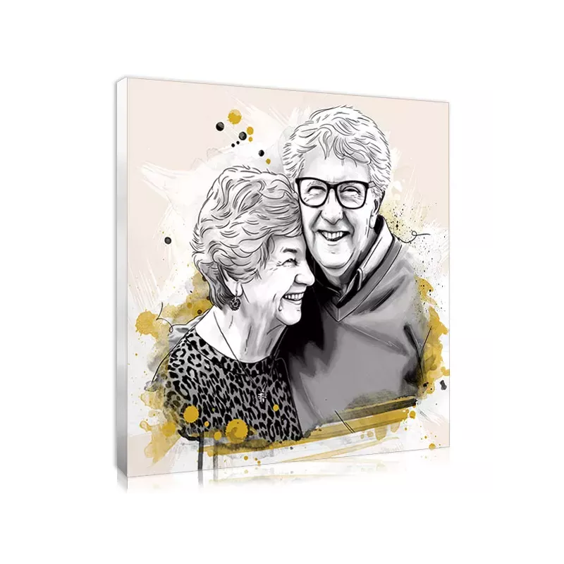 Personalised Christmas gift - Drawing-style portrait of the grandparents