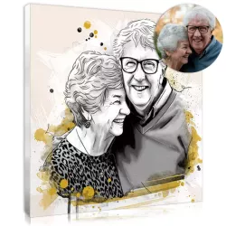 Photo de couple en style dessin