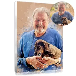 Watercolor-effect portrait created from your picture