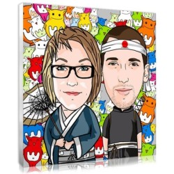 Personalised lover's kawaii picture perfect for couple bedroom decoration