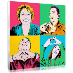 Family Pop Art portrait made from photos